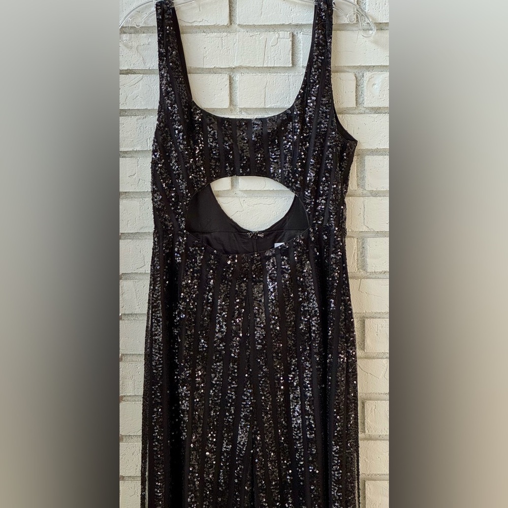 Hello Molly Black Sequin Cutout Romper NWT